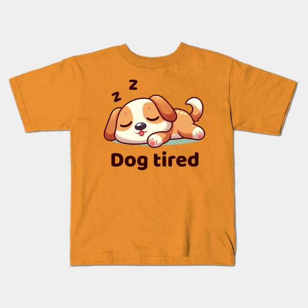 Puppy dog had a big day of play. Kids T-Shirt by The Artful Barker